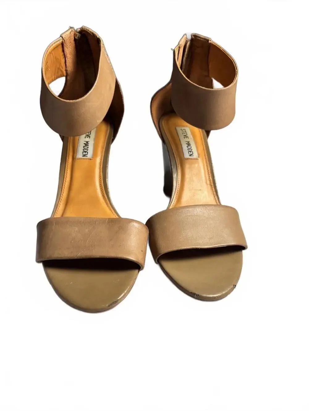 Steve Madden Taupe Wedge Sandals with Ankle Strap